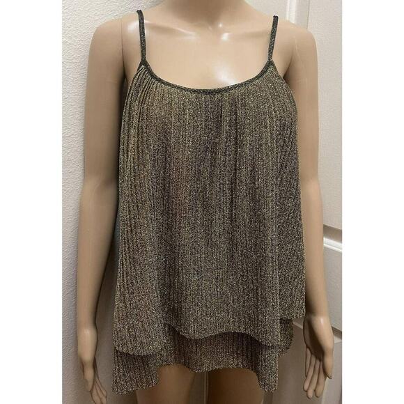 Gold Metallic Womens Blouse By A.N.A. size XL - Picture 2 of 8